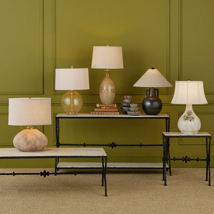 Zebulon Round Table Lamp in exhibition.