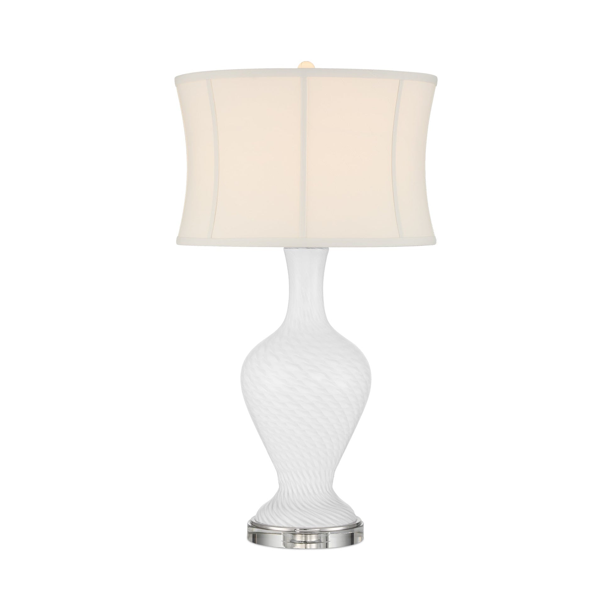 Zeta Table Lamp in White.
