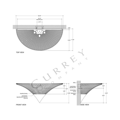 Zola Wall Light - line drawing.