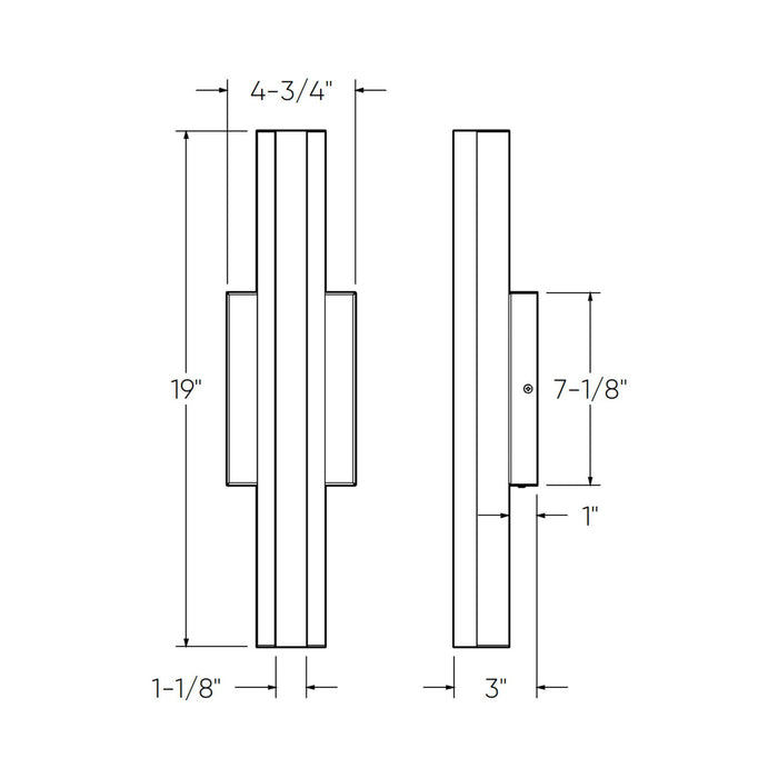 Architect Outdoor LED Wall Light - line drawing.