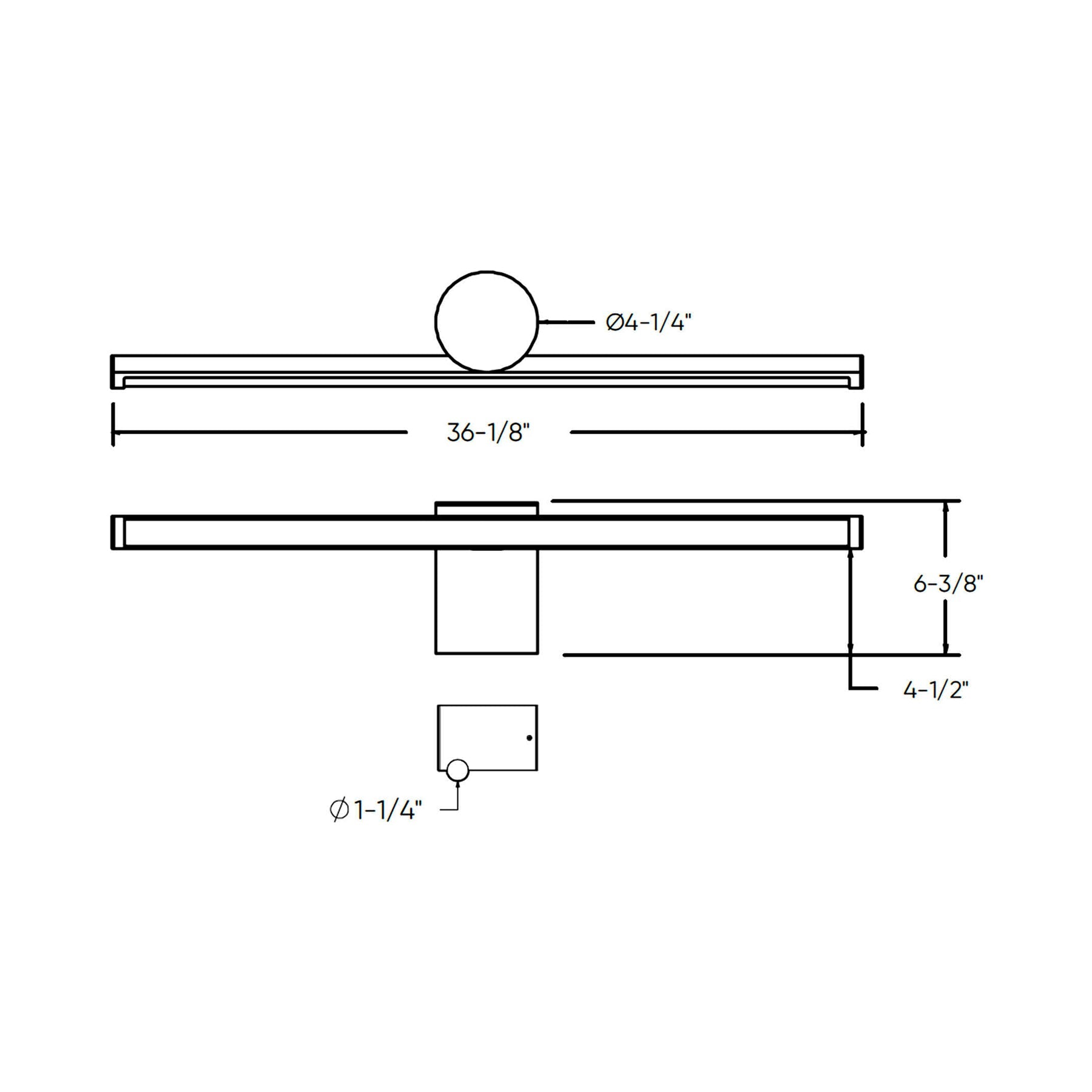 Balance LED Bath Vanity Light - line drawing.