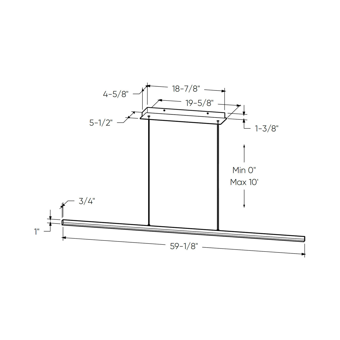 Current LED Pendant Light - line drawing.