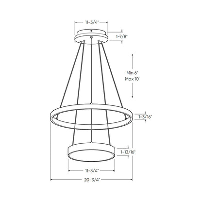Drop LED Pendant Light - line drawing.