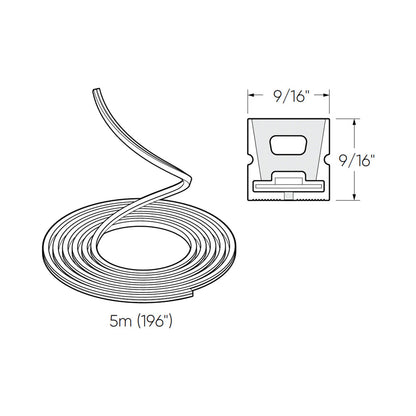 Flex Outdoor LED Neon Tape Light - line drawing.