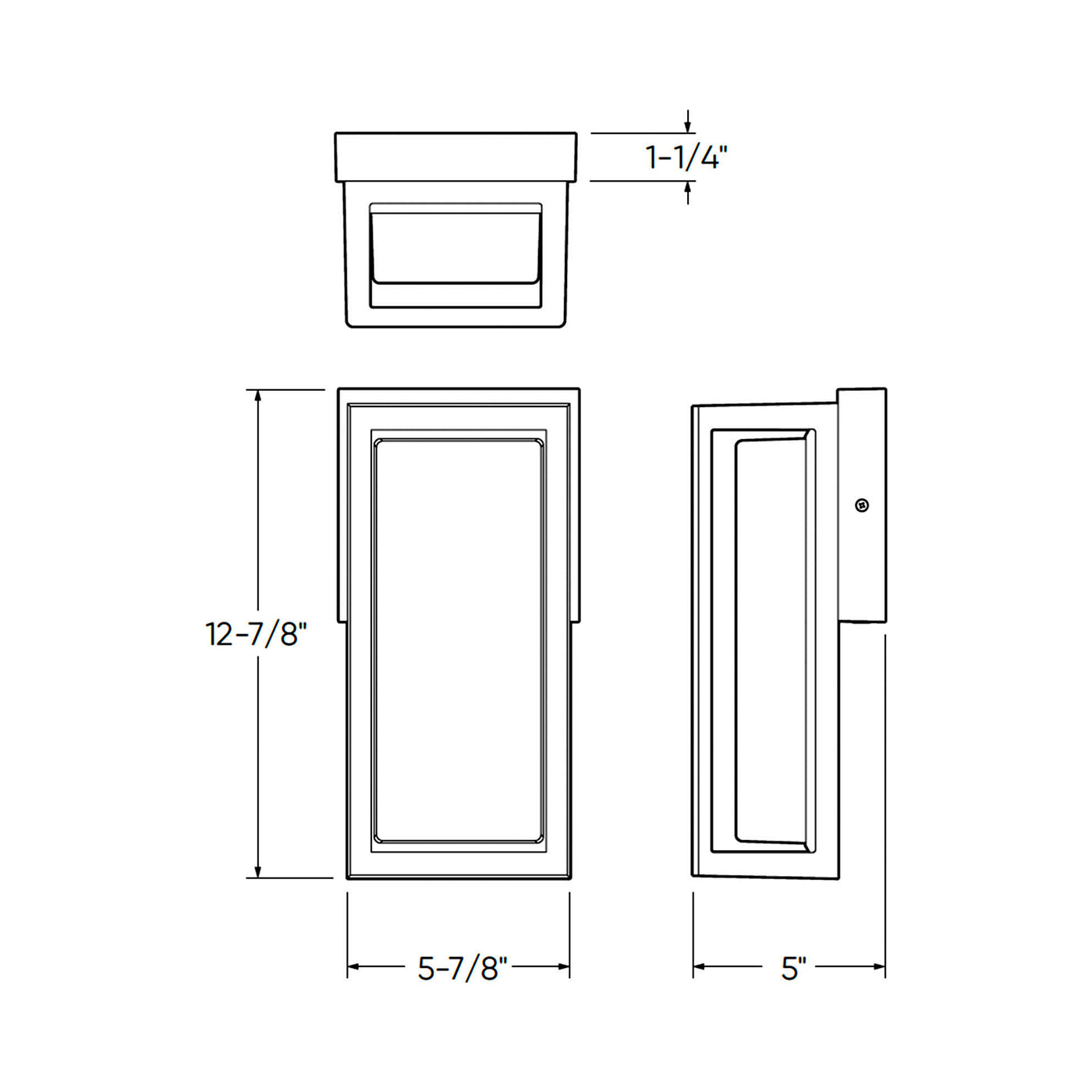 Frame Outdoor LED Wall Light - line drawing.