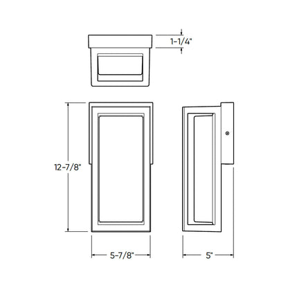 Frame Outdoor LED Wall Light - line drawing.