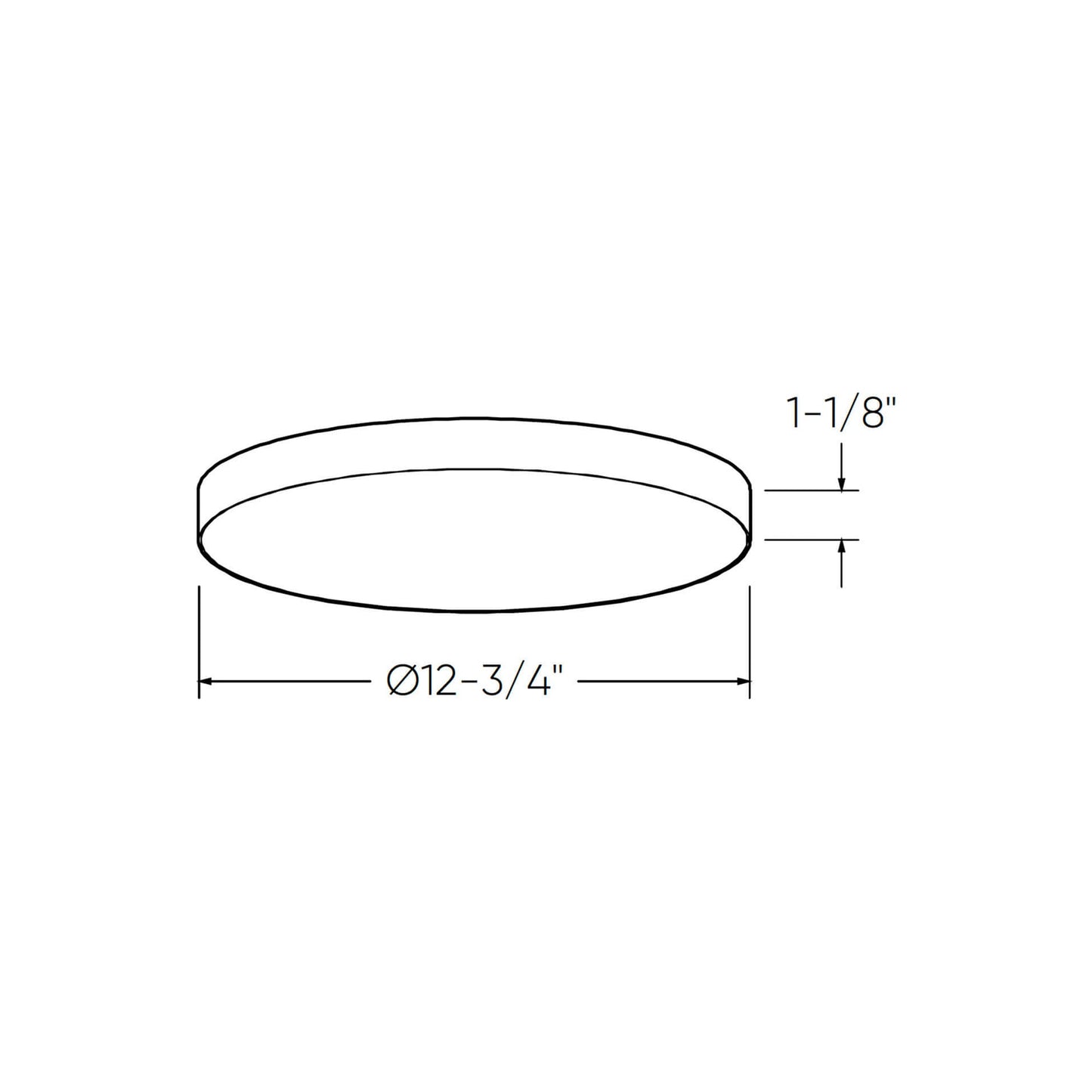 Fusion LED Flush Mount Ceiling Light - line drawing.