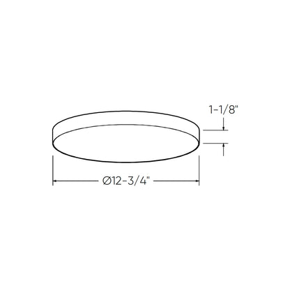 Fusion LED Flush Mount Ceiling Light - line drawing.