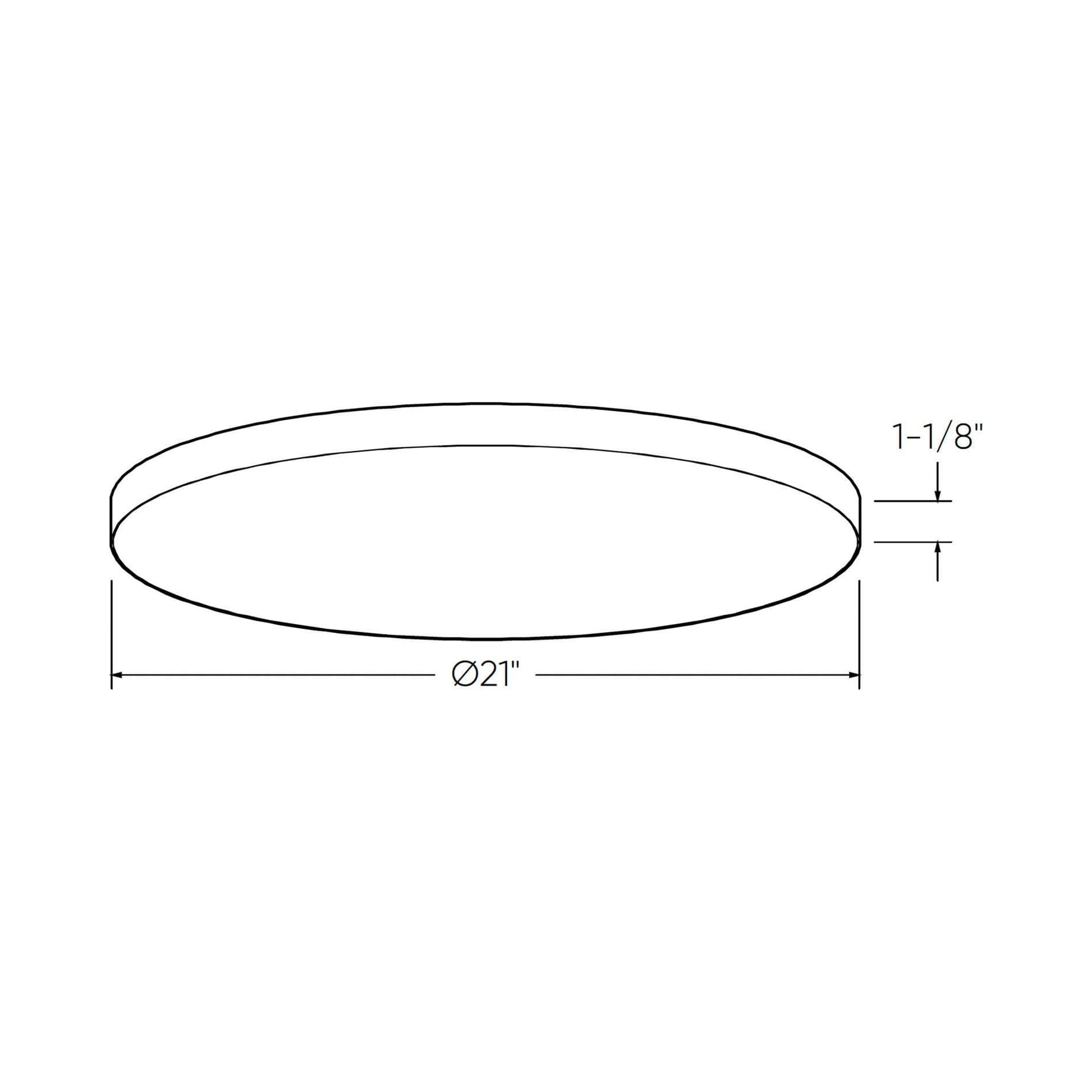 Fusion LED Flush Mount Ceiling Light - line drawing.