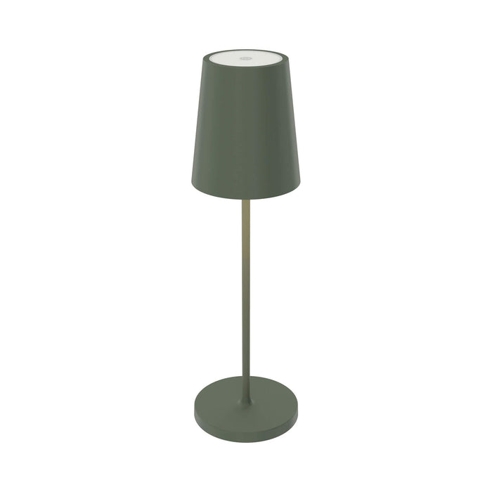 Glam Outdoor LED Rechargeable Table Lamp in Sage Green.