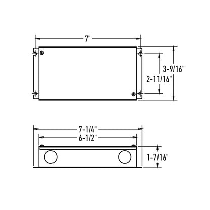 24V Dimmable Hardwired Driver - line drawing.