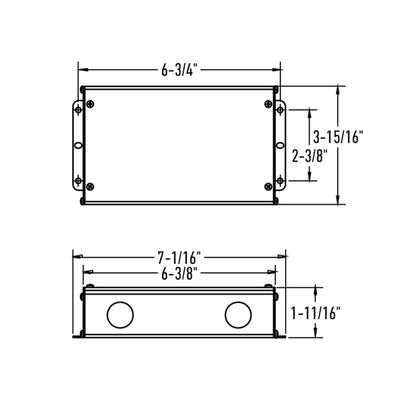 24V Dimmable Hardwired Driver - line drawing.
