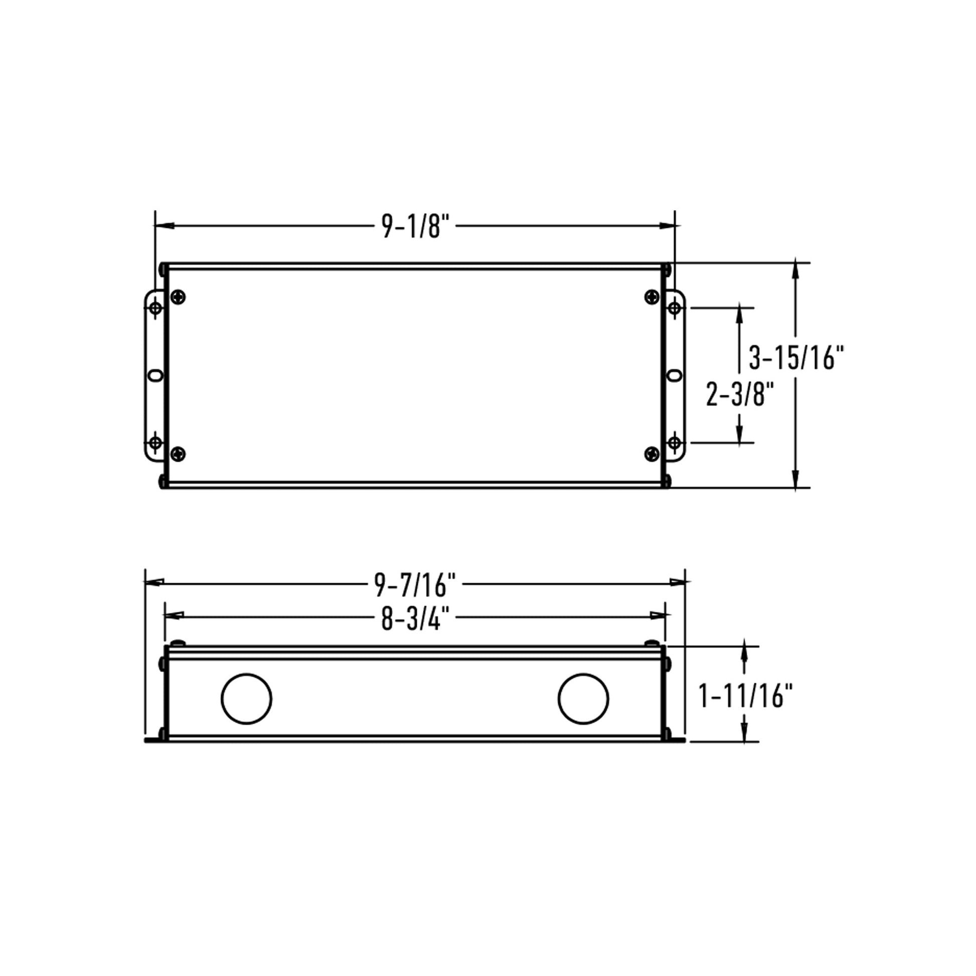 24V Dimmable Hardwired Driver - line drawing.
