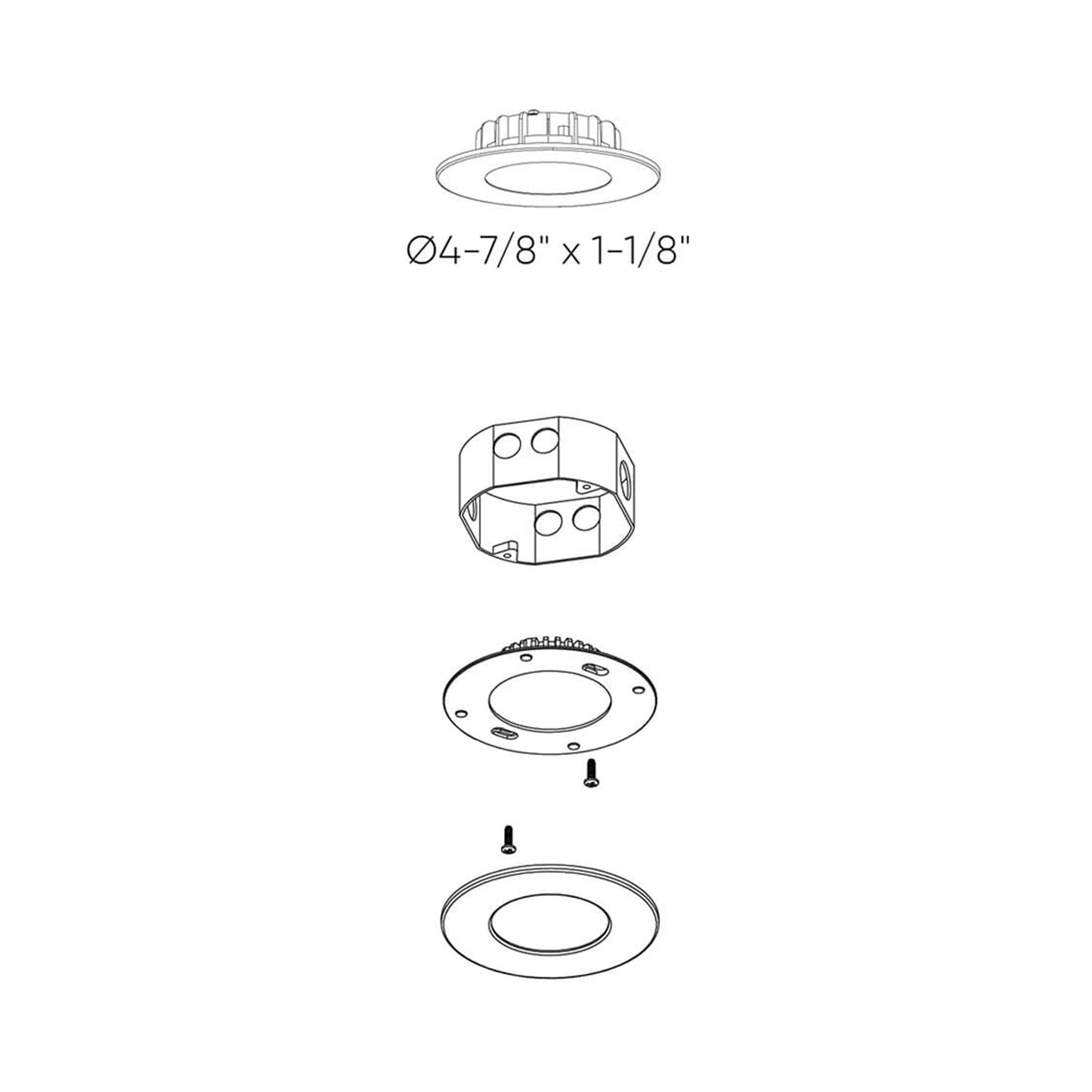 Alter LED Recessed Retrofit Light - line drawing.