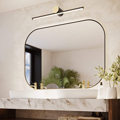 Balance LED Bath Vanity Light in bathroom.