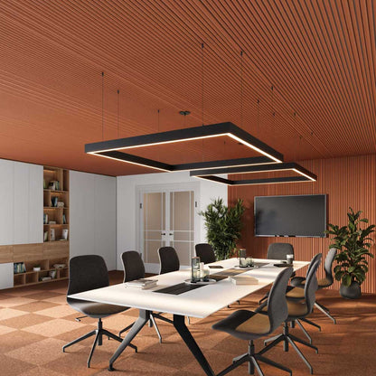 Boulevard 90-Degree LED Pendant Corner in office.
