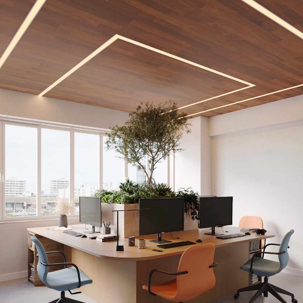 Boulevard 90-Degree LED Recessed Corner in office.