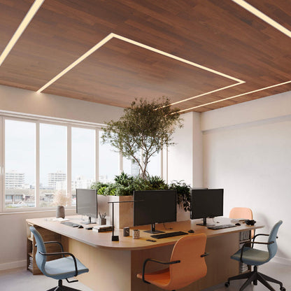 Boulevard 90-Degree LED Recessed Corner in office.