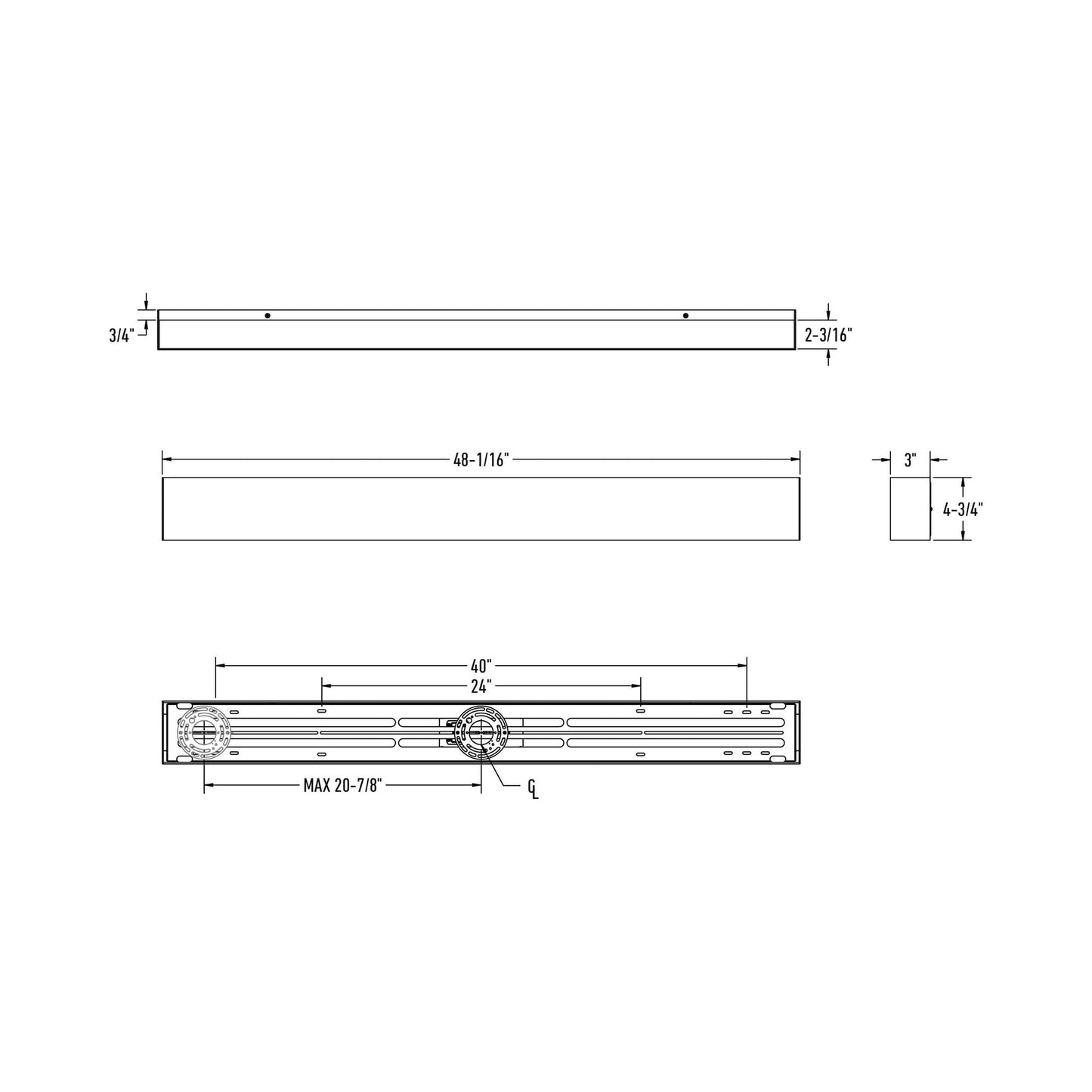 Boulevard LED Wall Light - line drawing.