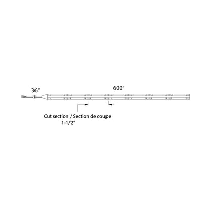 COB LED 24V Tape Light - line drawing.