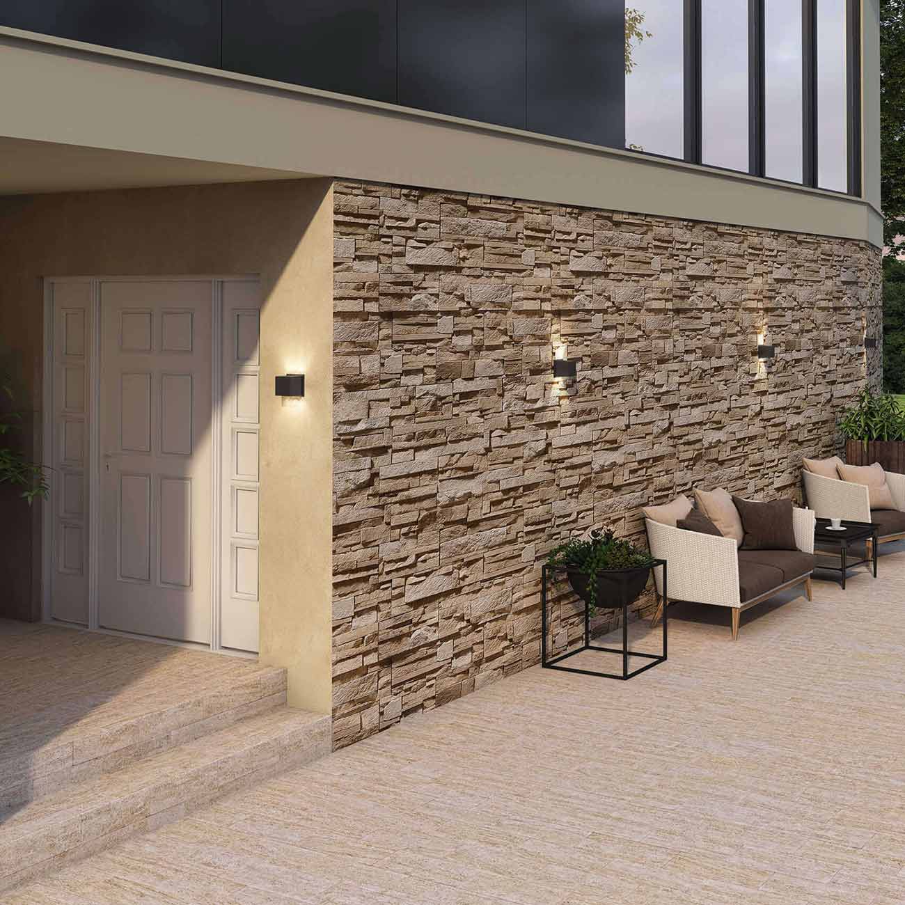 Cubix Square Outdoor LED Wall Light Outside Area.