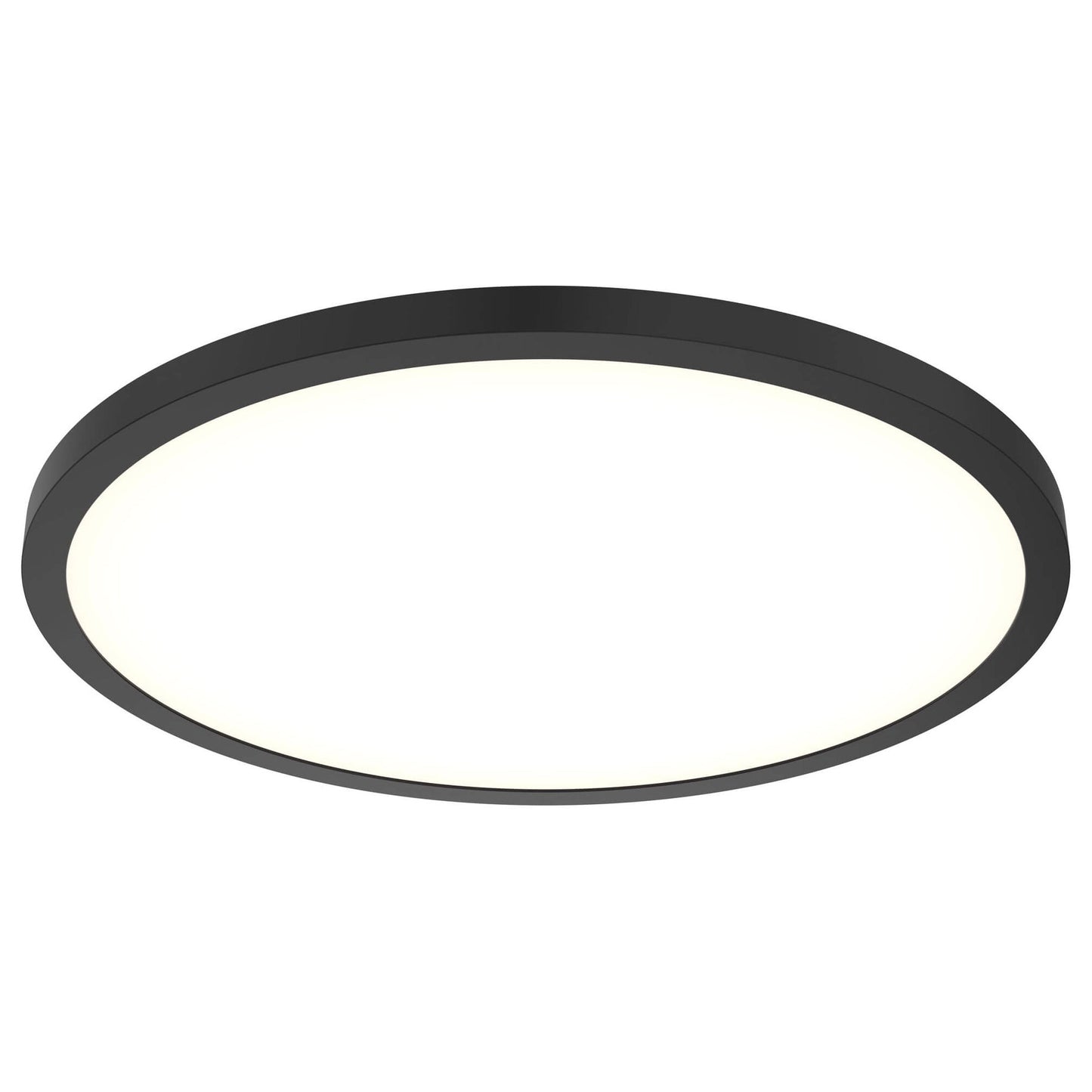 Delta Round Indoor/Outdoor LED Flush Mount Ceiling Light in Black (24-Inch).