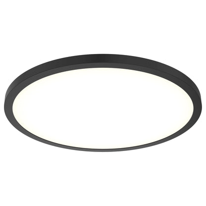 Delta Round Indoor/Outdoor LED Flush Mount Ceiling Light in Black (24-Inch).