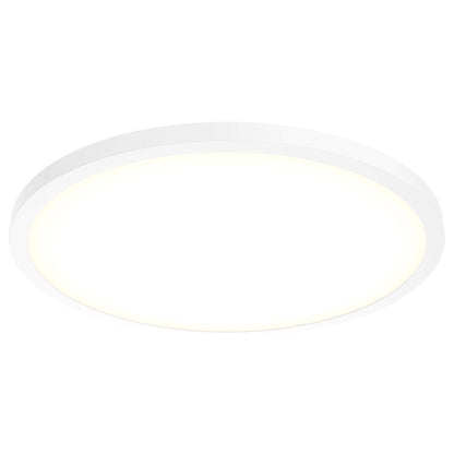 Delta Round Indoor/Outdoor LED Flush Mount Ceiling Light in White (24-Inch).