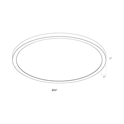 Delta Round Indoor/Outdoor LED Flush Mount Ceiling Light - line drawing.