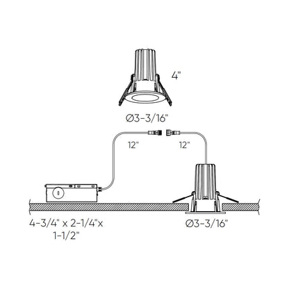 Element Indoor/Outdoor LED Recessed Light - line drawing.