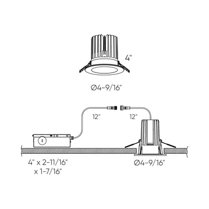 Element Indoor/Outdoor LED Recessed Light - line drawing.