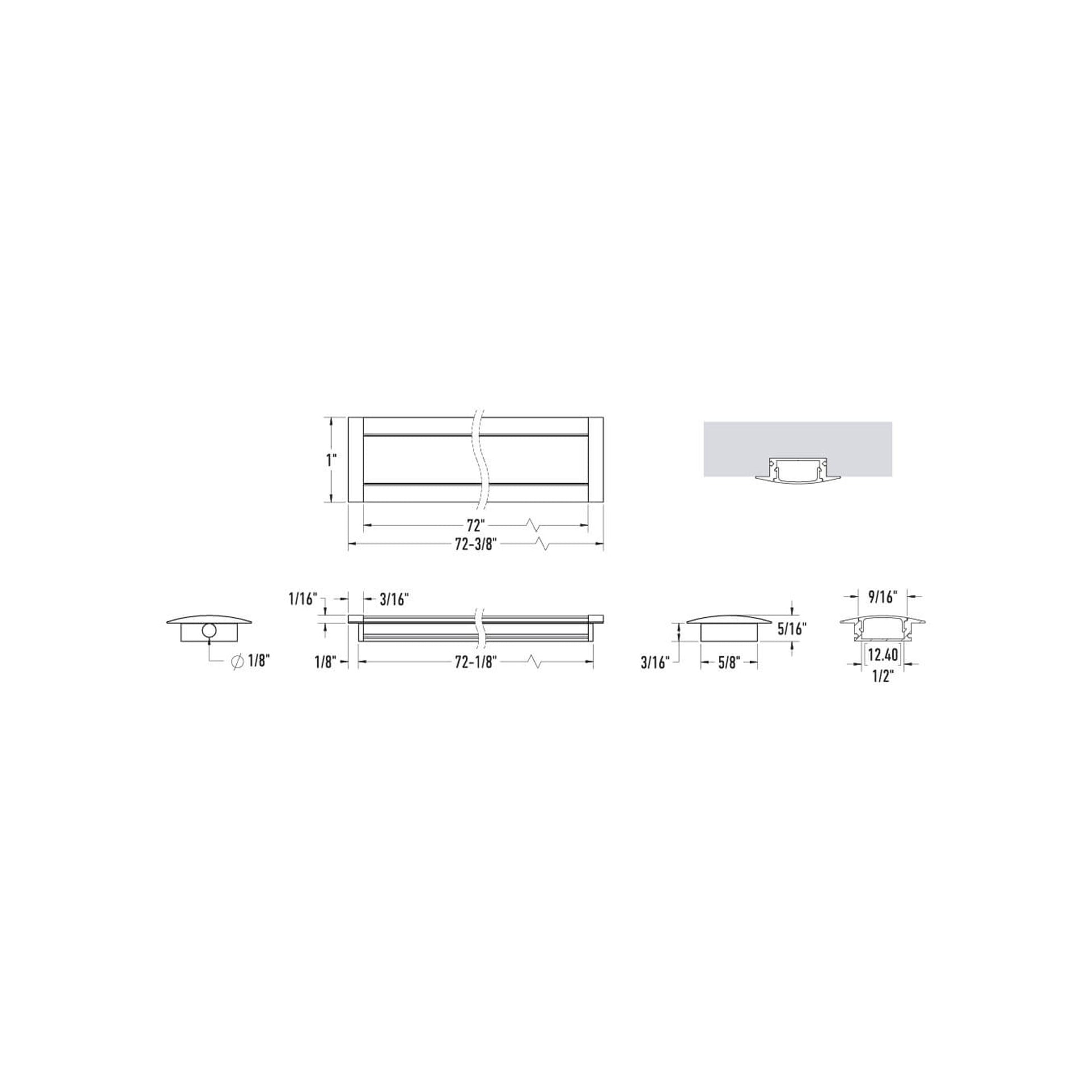 Formlink Recessed Extrusion - line drawing.
