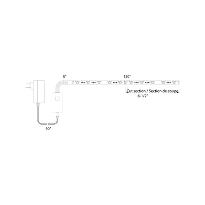 Glow Pro LED Tape Light - line drawing.