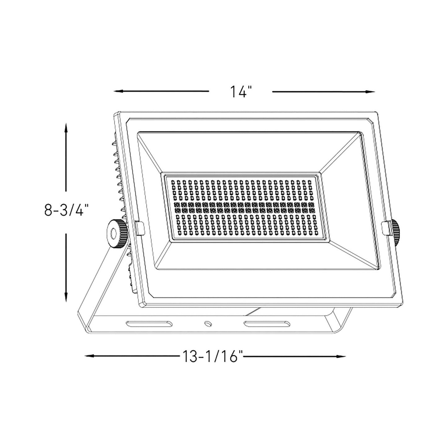 Horizon Smart Outdoor LED Flood Light - line drawing.
