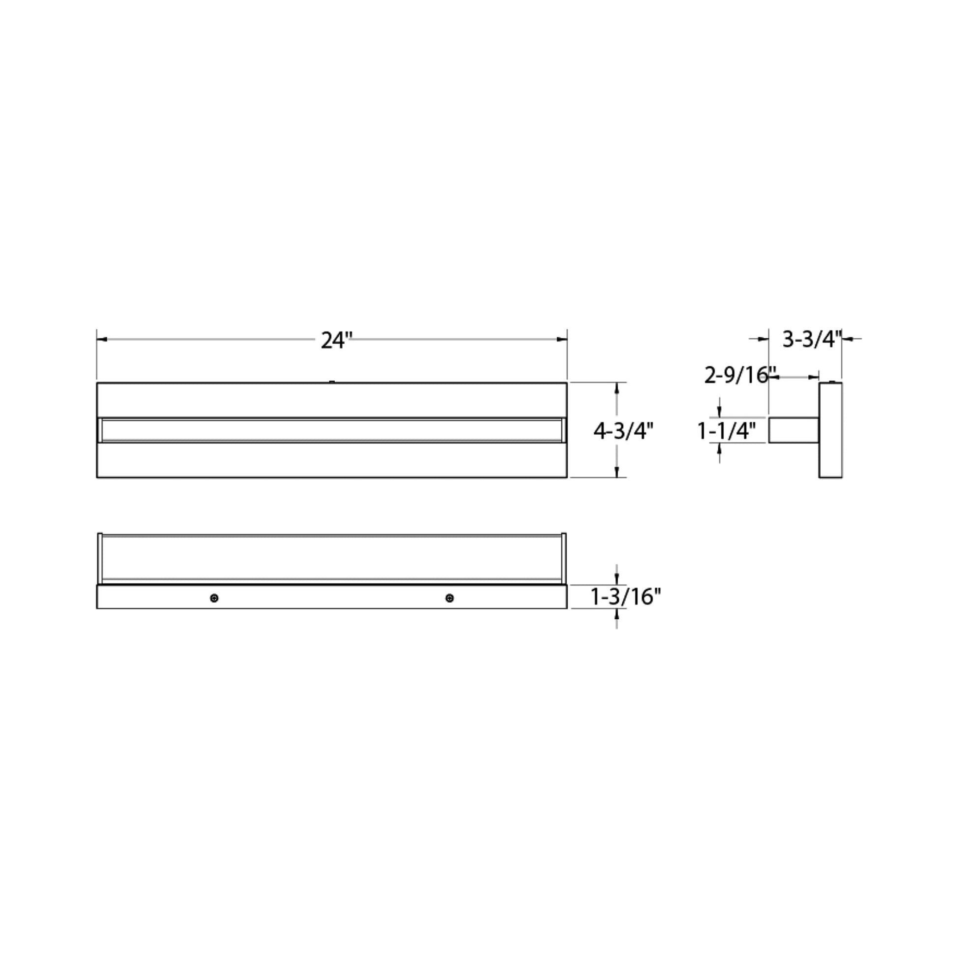 Ledge LED Bath Vanity Light - line drawing.