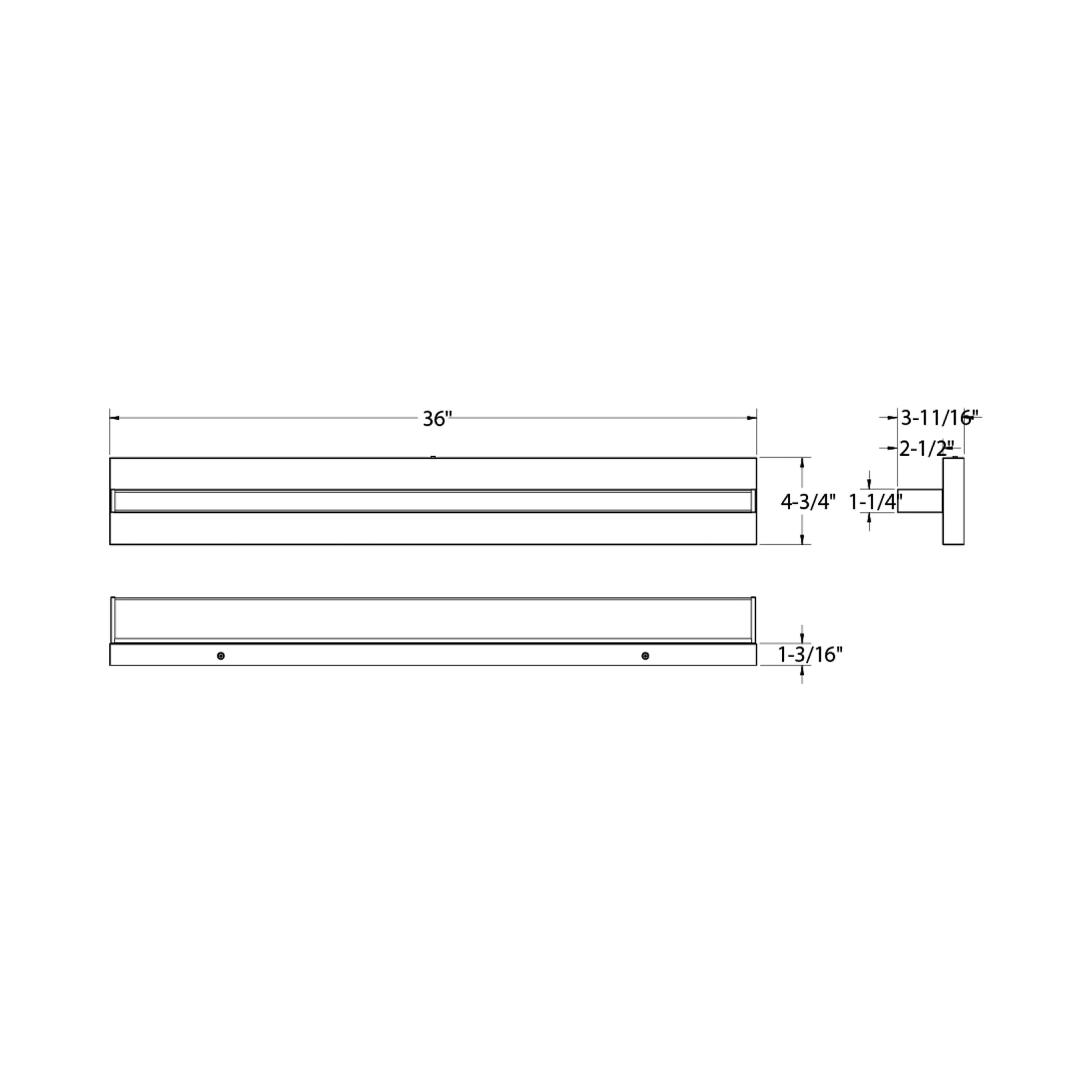 Ledge LED Bath Vanity Light - line drawing.