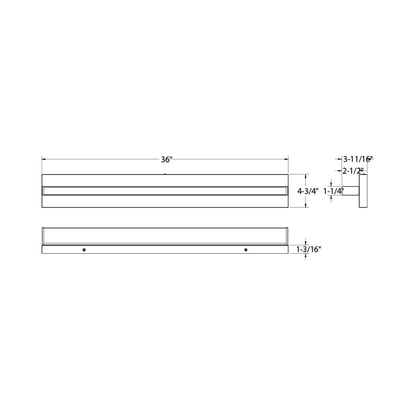 Ledge LED Bath Vanity Light - line drawing.