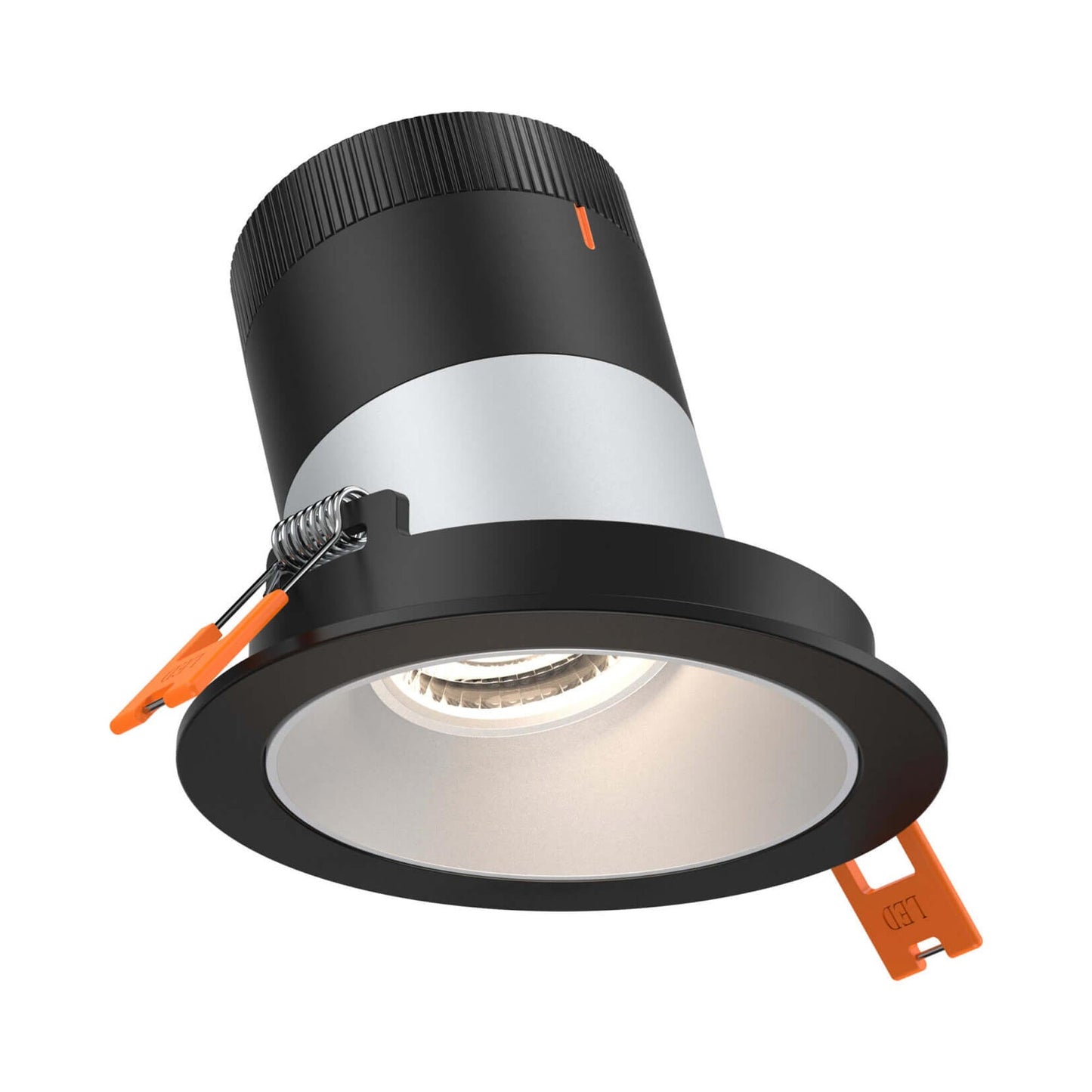 Moda Black 3-Inch LED Recessed Downlight in Alzak (Sloped Ceiling).