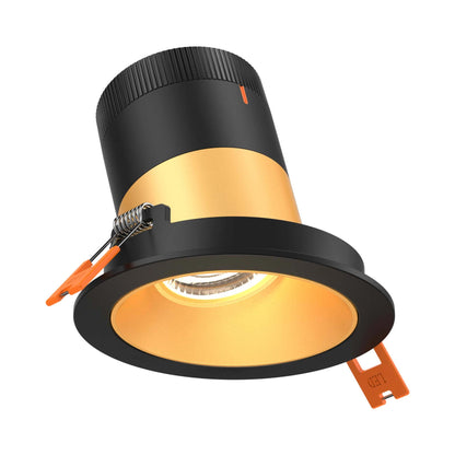 Moda Black 3-Inch LED Recessed Downlight in Gold (Sloped Ceiling).