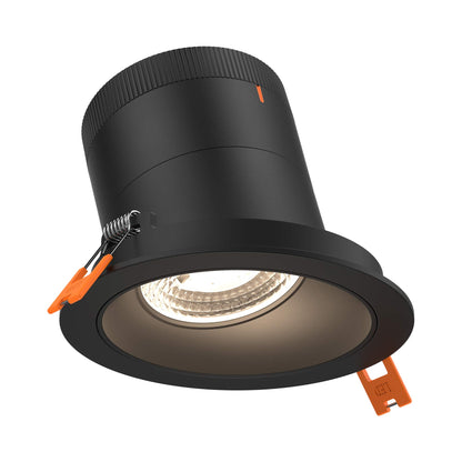 Moda Black 4-Inch LED Recessed Downlight in Black (Sloped Ceiling).