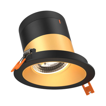 Moda Black 4-Inch LED Recessed Downlight in Gold (Sloped Ceiling).