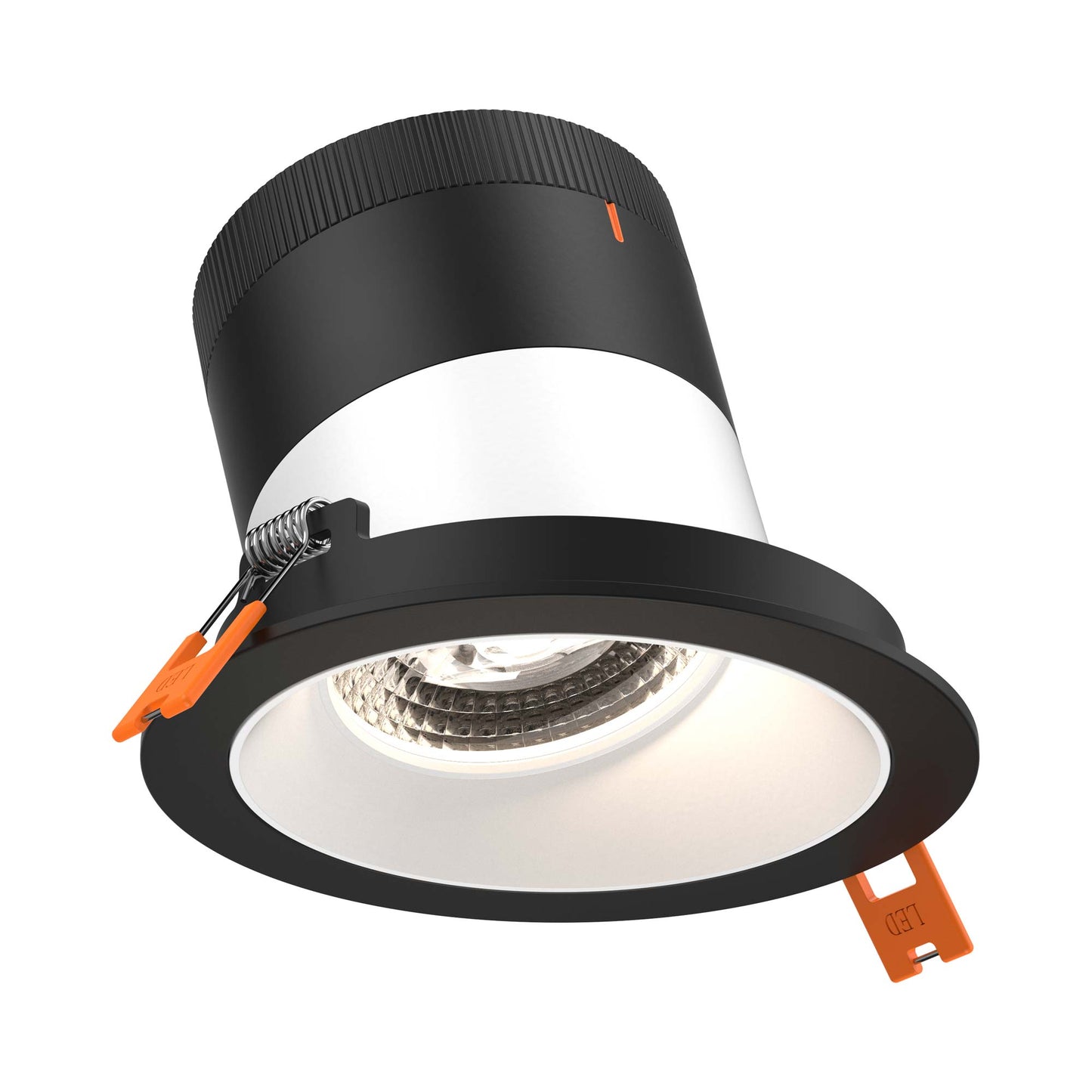 Moda Black 4-Inch LED Recessed Downlight in White (Sloped Ceiling).