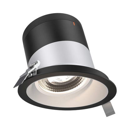 Moda Black 6-Inch LED Recessed Downlight in Alzak (Sloped Ceiling).