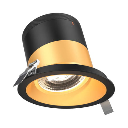 Moda Black 6-Inch LED Recessed Downlight in Gold (Sloped Ceiling).