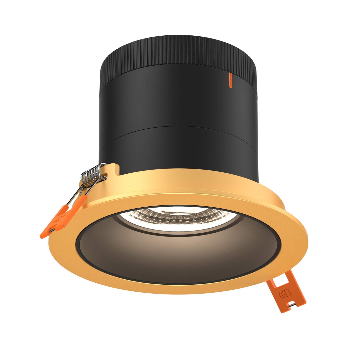 Moda Gold 4-Inch LED Recessed Downlight in Black (Regular Ceiling).