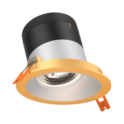 Moda Gold 4-Inch LED Recessed Downlight in Alzak (Sloped Ceiling).