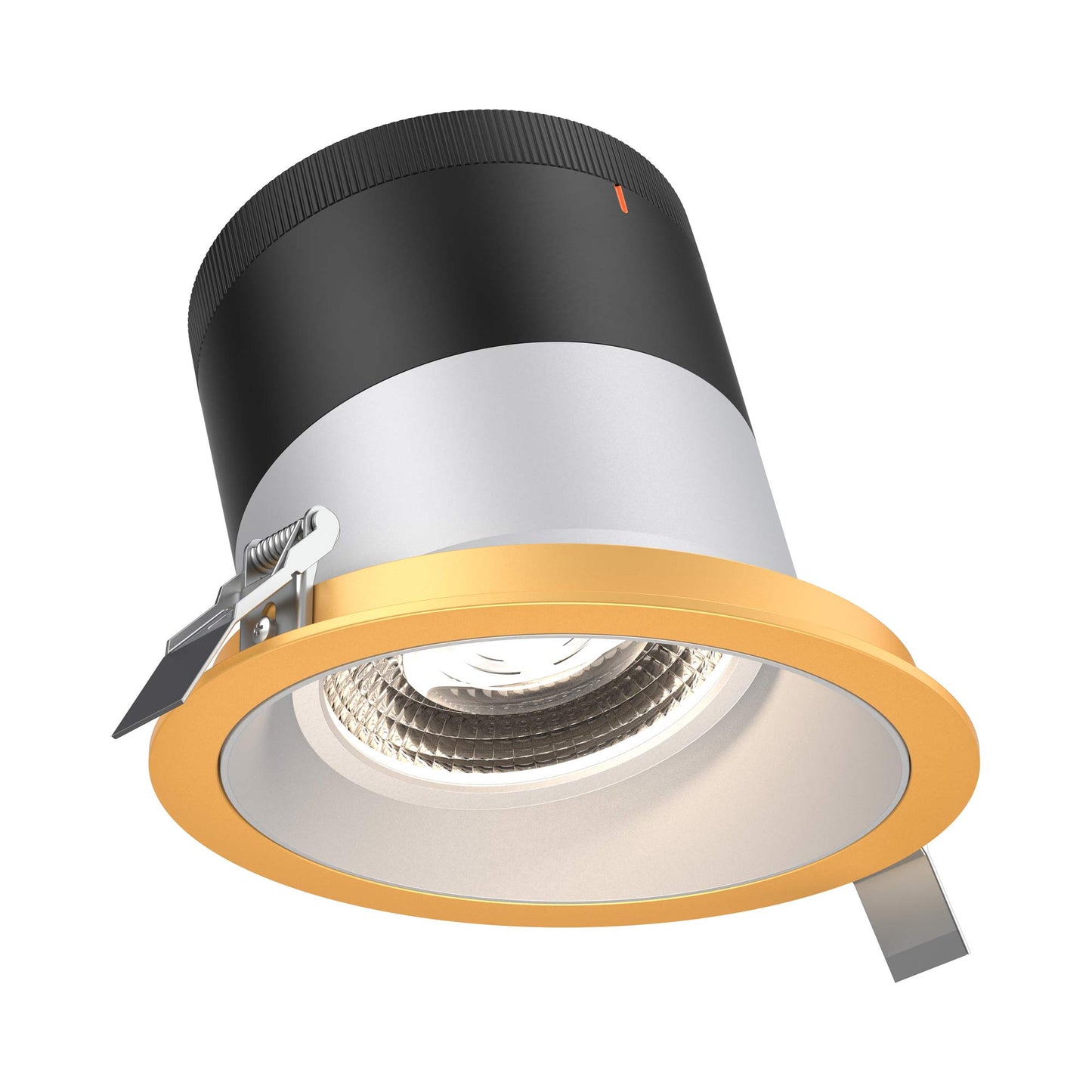 Moda Gold 6-Inch LED Recessed Downlight in Alzak (Sloped Ceiling).