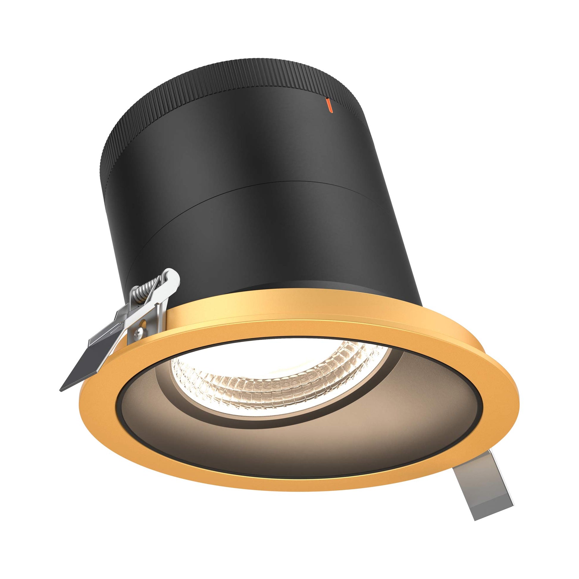 Moda Gold 6-Inch LED Recessed Downlight in Black (Sloped Ceiling).