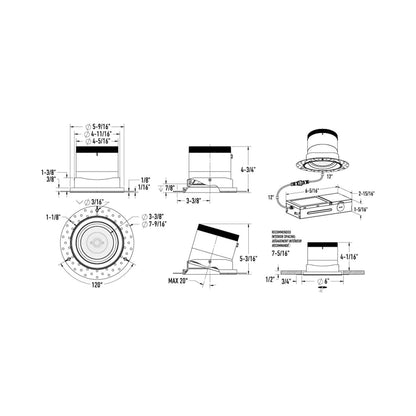 Moda Trimless 6-Inch LED Recessed Downlight - line drawing.