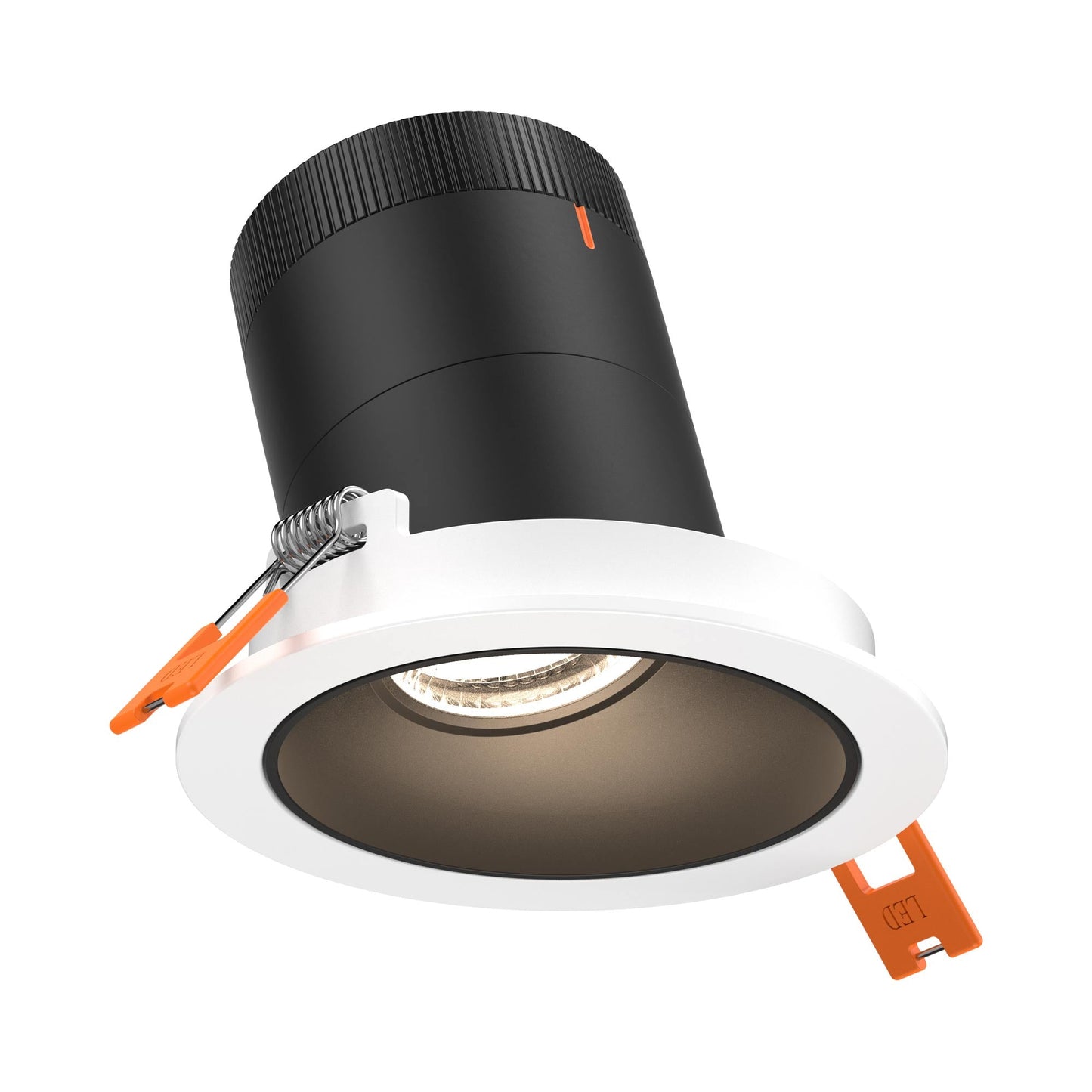 Moda White 3-Inch LED Recessed Downlight in Black (Sloped Ceiling).